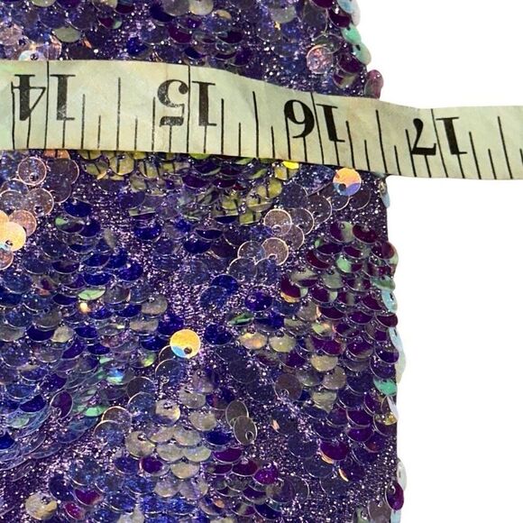 Faeriesty Purple Spaghetti Strap Sequin Bodycon Party Mini Dress Ladies Small - Picture 14 of 15